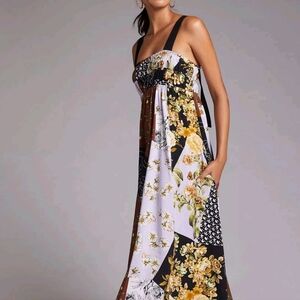 Anthropologie Maeve Bohemian Floral Patchwork Maxi. LARGE
